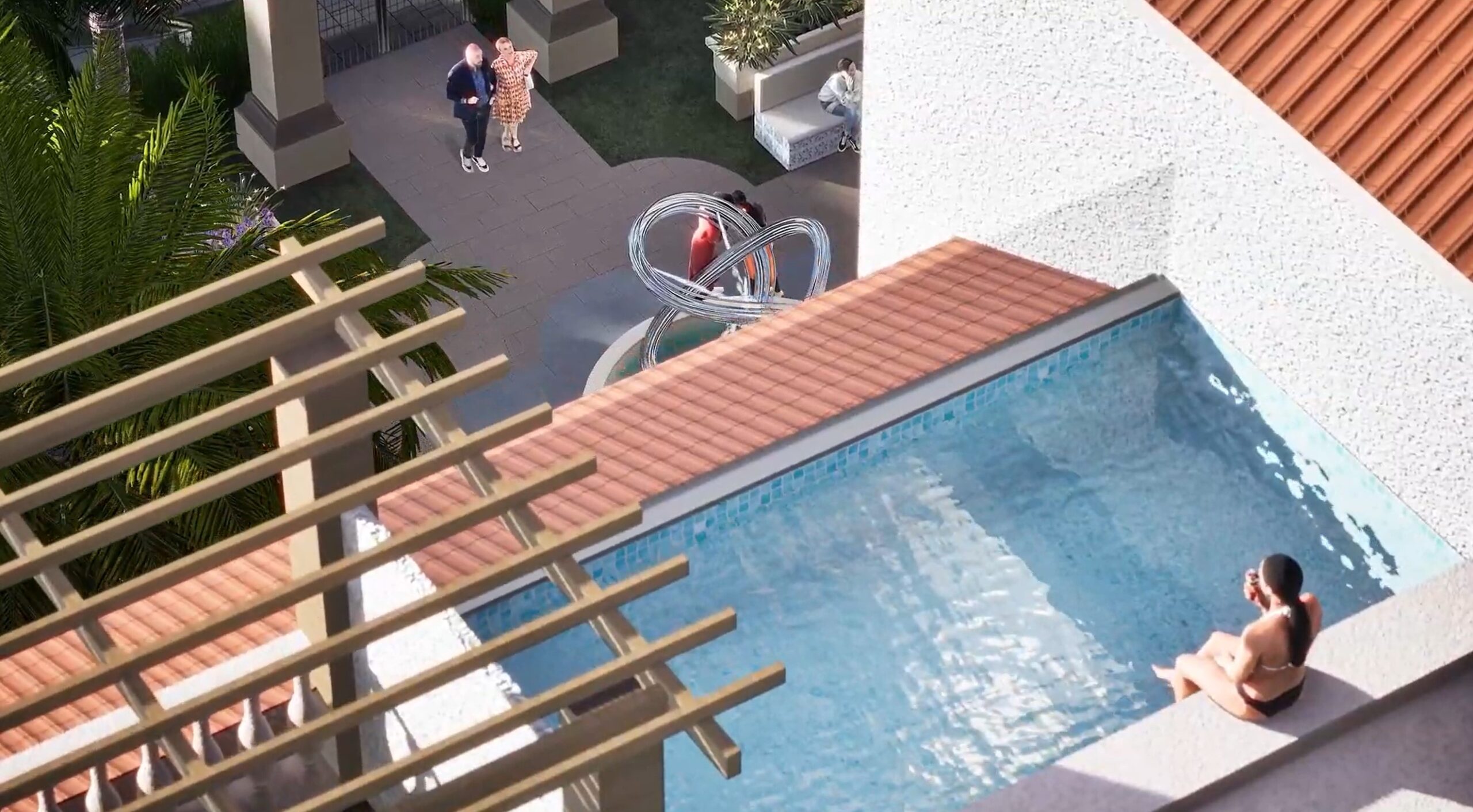 ROOFTOP PENHOUSE GIRL AT POOL